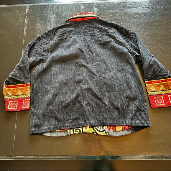 Vintage Notations Size 20 XXL 2X Red Blue Tribal Blazer Unique Grandma Chic - Picture 7 of 7